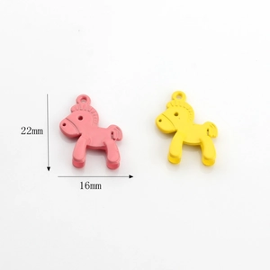 Ciondoli a forma di cavallo in lega rosa e gialla, 22x16mm per la creazione di gioielli