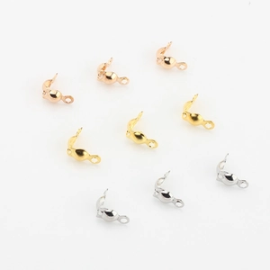 Mix of gold and silver plated metal calotte ends for DIY jewelry bead crimping
