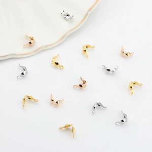 8mm Zinc Alloy Calotte Ends Bead Tips DIY Jewelry Connector Clasp Findings For Necklace Bracelet Making Gold Silver Bronze