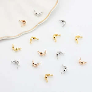 DIY jewelry fold-over crimp cord ends in gold, silver, and rose gold for bead finishing