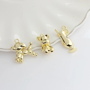 Cute Enamel Zinc Alloy Charms Gold Plated Balloon Dog Bear Cocktail Glass Pendants For DIY Jewelry Making Necklaces Bracelets