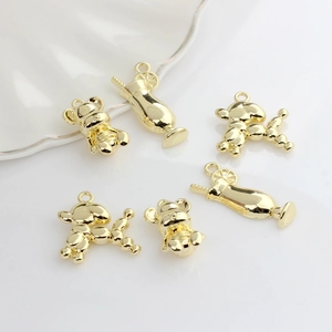Golden bear, balloon dog and cocktail cup alloy charms for DIY jewelry making