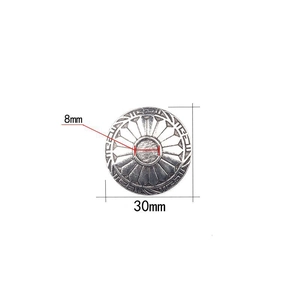 30mm vintage zinc alloy flower button with embossed floral patterns for DIY accessories
