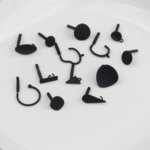 Macro view of matte black geometric jewelry DIY components with smooth frosted finish