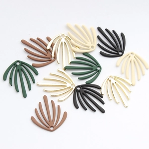 Irregular Seaweed Leaf Shape Zinc Alloy Pendants For DIY Jewelry Making Findings Earring Accessories Painted Electroplated