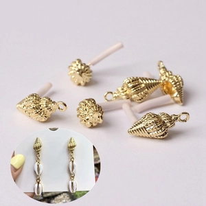 Tige de Boucle d'Oreille Vintage en Alliage Forme Coquillage pour Création Bijoux DIY Accessoire Pendentif Or pour Bijoux Artisanaux Femme