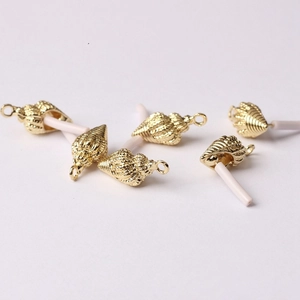 Détails de pendentifs en forme de coquillage doré en alliage pour création de bijoux DIY