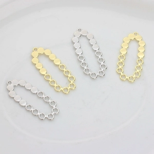 DIY oval cutout jewelry connectors in gold and silver finish for earring making