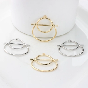 Colgantes geométricos minimalistas de aleación en oro y plata para creación de joyas DIY