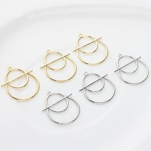 Colgantes geométricos huecos minimalistas en oro y plata para creación de joyas DIY