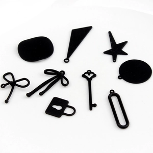Lot de breloques géométriques noires pour bricolage de boucles d'oreilles tendance