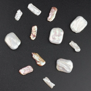 Natural baroque freshwater pearls in irregular square shapes for DIY jewelry making