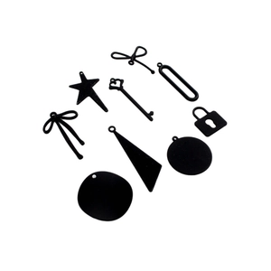 Lot de 9 breloques géométriques noir mat pour la création de boucles d'oreilles DIY