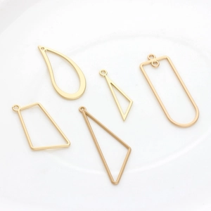 Set of golden irregular geometric alloy charms for DIY handmade earring jewelry making