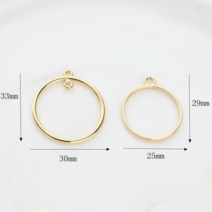 Golden alloy hollow circle pendants in two sizes for DIY earring making and jewelry design
