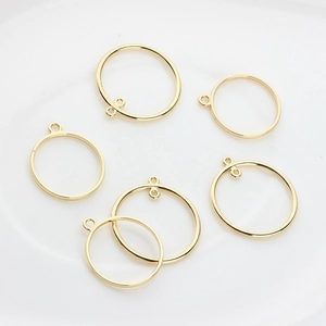 Golden plated hollow circle charms for DIY earring making and jewelry accessories