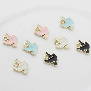 Pendentifs oiseaux colorés en alliage et émail pour la création de bijoux DIY