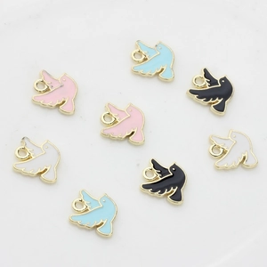 Pendentifs oiseaux pigeons émaillés colorés pour la création de bijoux DIY assortis