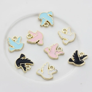 Pendentifs Charmes d'Oiseau Pigeon en Alliage de Zinc Émail DIY pour la Fabrication de Bijoux Collier Bracelet Accessoires Faits à Main