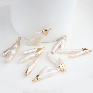 Ciondolo in Perla Artificial Barocca a Forma di Ramo Irregolare Con Passante in Metallo Dorato Per Creazione di Gioielli Fai da te Donna Collana Orecchini Accessorio