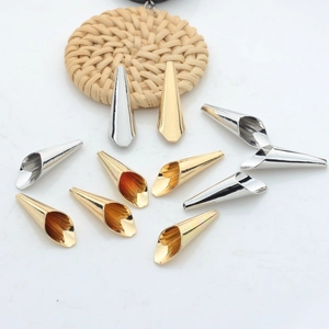 Matériaux de Fabrication de Bijoux DIY Alliage de Zinc Coupelles de Perles Fleur de Trompette Or Argent Électroplaqué Embouts Coniques