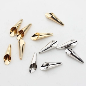 Calottes de perles évidées en cône or et argent polies pour la création de bijoux DIY