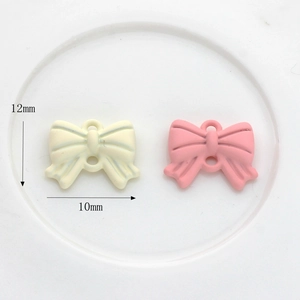 Colgantes de lazo mate rosa y amarillo para hacer joyas de medida 12mm por 10mm