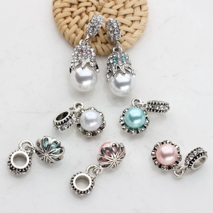 Exquisitos Abalorios DIY de Aleación de Zinc con Perlas Artificiales de Imitación y Strass Brillantes para Pulseras Collares Accesorios de Bisutería Regalos Mujer