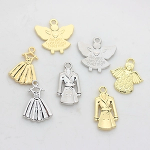 Alloy DIY Metal Charms Trench Coat Dress Angel Shape Pendants For Jewelry Making Earring Bracelet Craft Accessory Material
