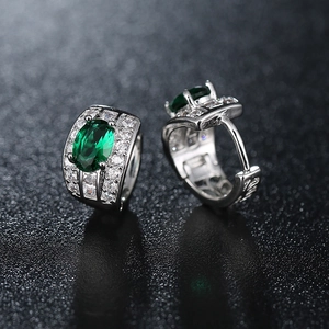Luxus Kupfer Strass Ohrringe Für Damen Ovaler Schliff Wassertropfen Kristall Ohrclips Mode Hochzeit Schmuck Geschenk