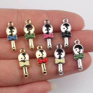 Mini-Legierungs-Löffelanhänger mit bunten Schleifen für DIY-Halsketten und Armbänder