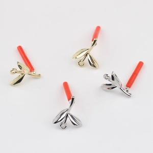 Minimalist branch leaf alloy earring connectors in gold and silver finish with hooks