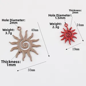 Ensemble de pendentifs tournesol minimalistes rose et rouge pour accessoires bijoux DIY