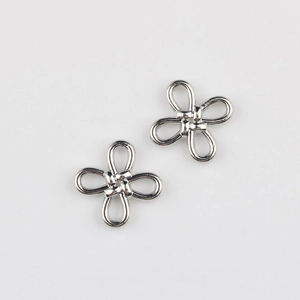 Polished silver alloy Chinese knot pendants for DIY jewelry and earring making