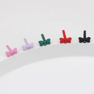Minimalist alloy bow tie accessories for DIY jewelry in pink, purple, green, red and black