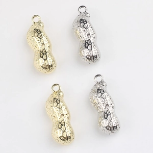 Colgantes de cacahuete de aleación en oro y plata para la creación de joyas DIY