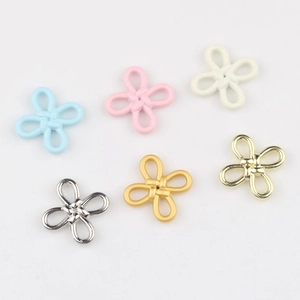 Mix of six colorful and metallic alloy Chinese knot charms for DIY jewelry making