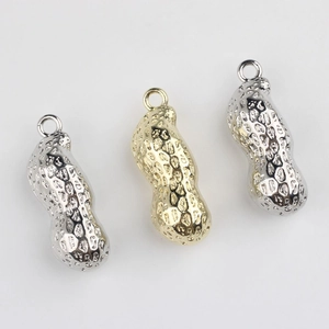 Colgantes de cacahuete en aleación sólida oro y plata para creación de joyería artesanal