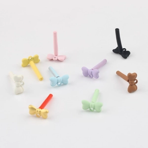 Colorful matte alloy bow earrings DIY jewelry parts for minimalist handicraft making