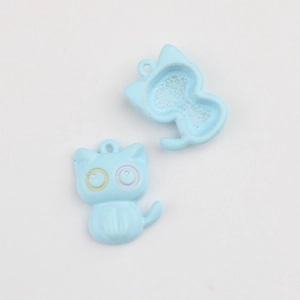 Détails de pendentifs chat bleu clair avec étoile évidée pour la création de bijoux