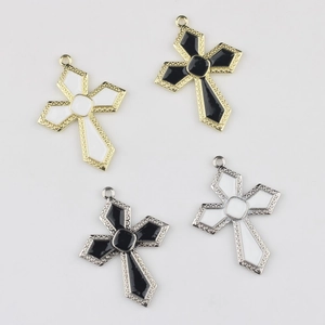 Pendentifs croix minimalistes en alliage avec émail pour création de bijoux DIY