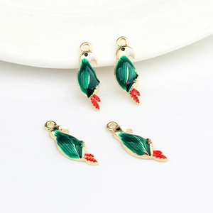 Parrot Shape Zinc Alloy Enamel Charms For DIY Jewelry Making Colorful Bird Pendant For Earrings Necklaces Handmade Crafts