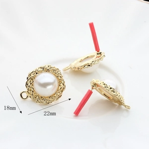 Boucles d'oreilles perles dorées avec pendentifs tressés 22mm x 18mm pour bijoux artisanaux