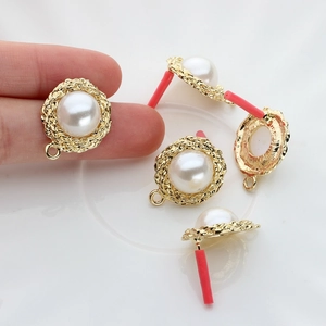 Pendentifs boucles oreilles perles en alliage doré pour bijoux faits à la main