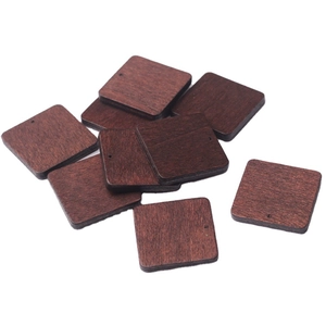 Handmade 27mm walnut wood square beads with single hole for bohemian earring making
