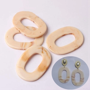 Retro Oval Hollow Alloy Pendant With Marble Texture Minimalist Exaggerated Charm For DIY Jewelry Making Findings Accessory