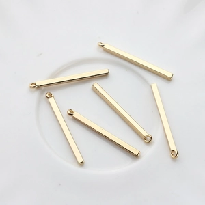 Colgante de Columna Rectangular Simple de Aleación de Zinc DIY Joyería Barra Geométrica Dije Chapado en Oro