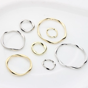 Minimalist irregular twisted metal rings for DIY jewelry in gold and silver finishes