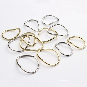 Zinc alloy irregular geometric hollow rings for DIY earring making in gold and silver