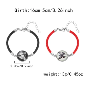 Detailed size specifications for woven butterfly pendant bracelet with 16cm+5cm girth